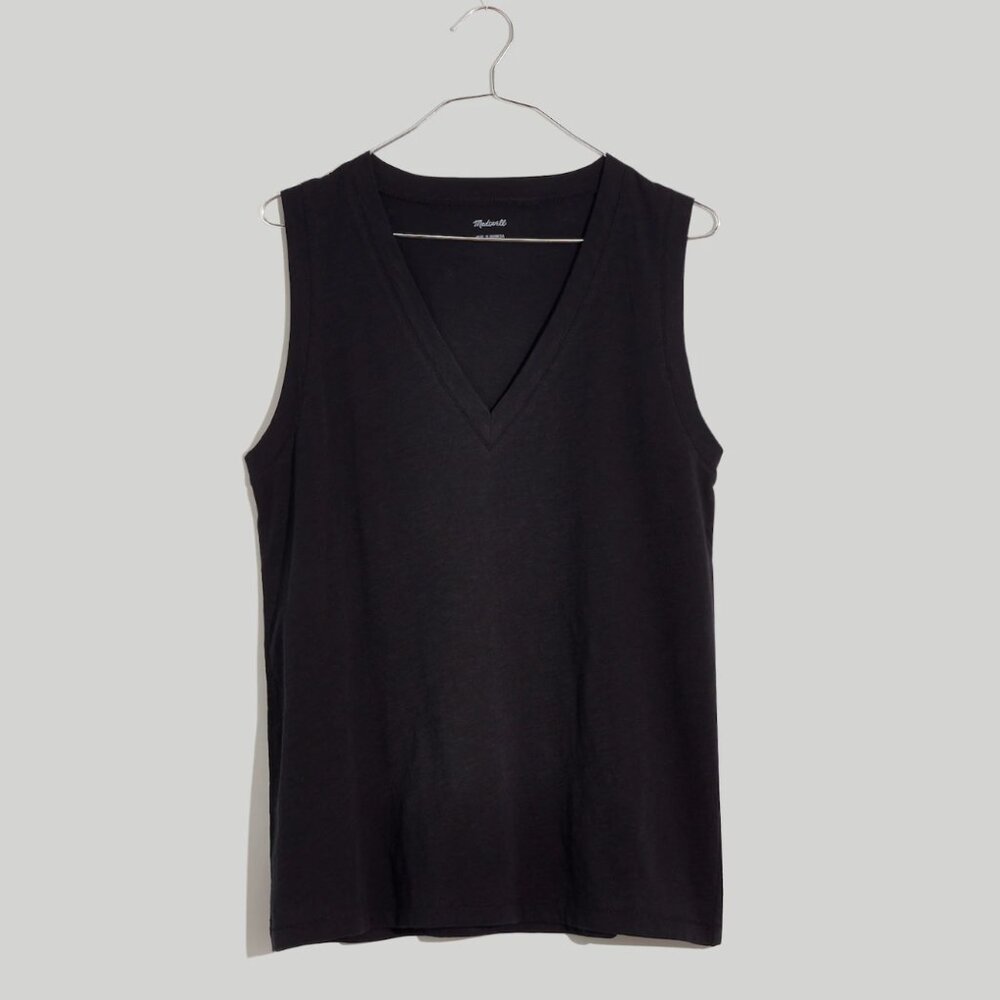 Madewell Black V-Neck Tank Top